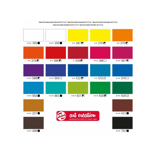 Art Creation Zestaw farb akrylowych 24 kolory x 12 ml